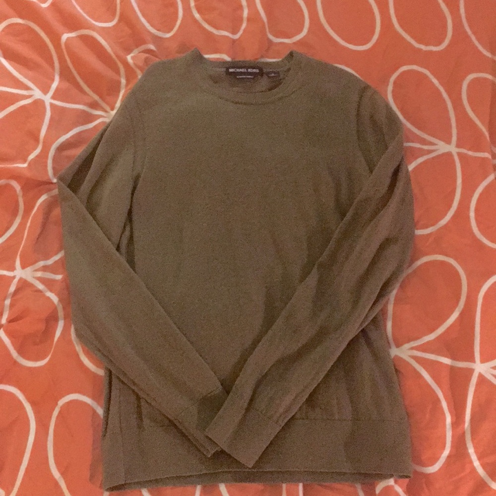 Mens Michael Kors army green wool sweater in SizeM